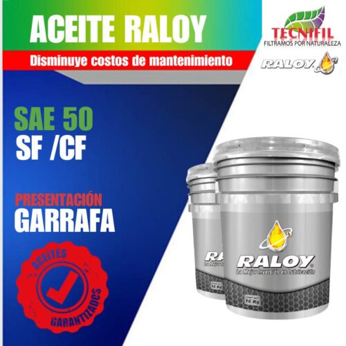 Comprar aceite RALOY SAE 50 SF CF GARRAFA catálogo Tecnifil Colombia