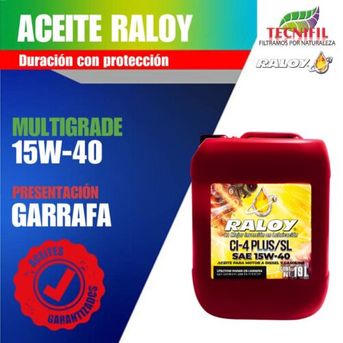 Comprar Aceite Raloy 15W 40 Garrafa Tecnifil Colombia