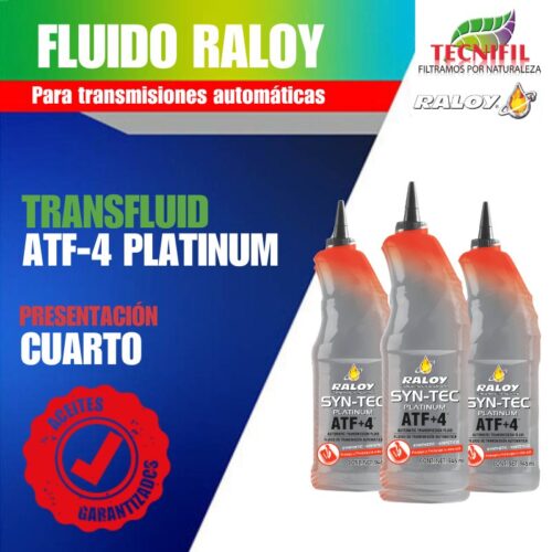 Comprar RALOY TRANSFLUID sintético Platinum ATF4 Presentación cuarto Tecnifil Colombia
