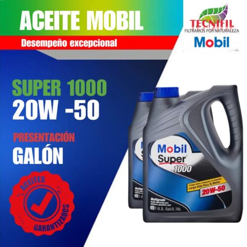 COMPRAR ACEITE MOBIL SUPER 1000 MIL 20w 50 Galón Colombia Tecnifil