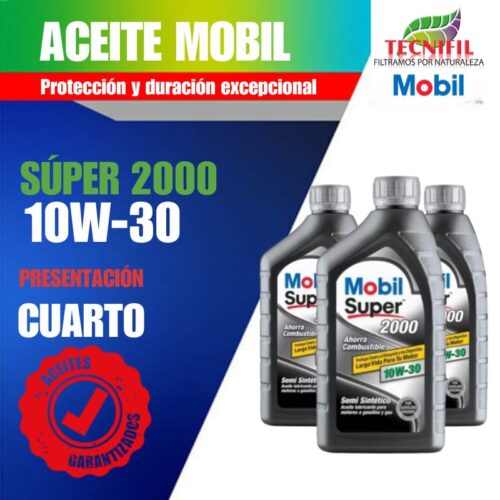COMPRAR ACEITE MOBIL SUPER 2000 10W 30 Cuarto distribuidor Tecnifil Colombia