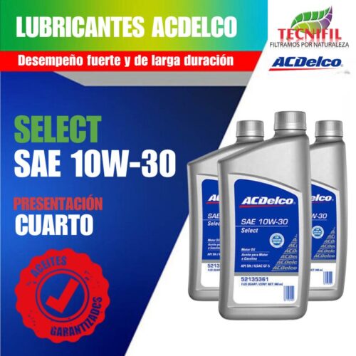 Comprar Aceite lubricante ACDELCO 10W 30 presentación cuarto Tecnifil Colombia