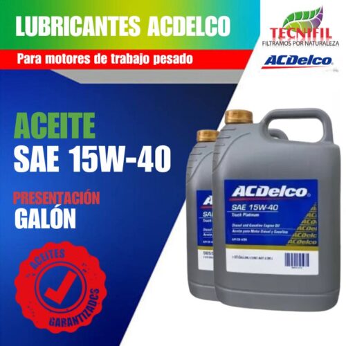 Comprar Aceite lubricante ACDELCO 15W 40 presentación GALÓN Tecnifil Colombia