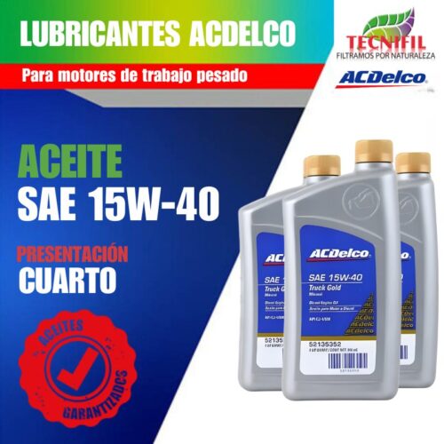 Comprar Aceite lubricante ACDELCO 15W 40 presentación cuarto Tecnifil Colombia