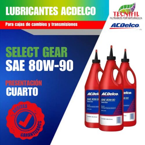 Comprar Aceite ACDELCO 80W 90 cajas Select Gear presentación cuarto Tecnifil Colombia