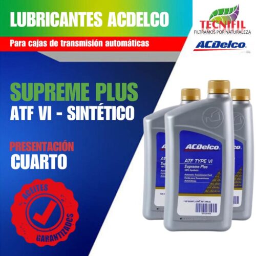Comprar Aceite lubricante ACDELCO SUPREME PLUS ATF 6 SINTÉTICO presentación cuarto Tecnifil Colombia