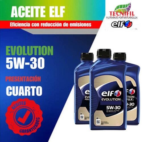 ACEITE ELF 5W 30 presentación CUARTO TECNIFIL COLOMBIA DISTRIBUIDOR AUTORIZADO