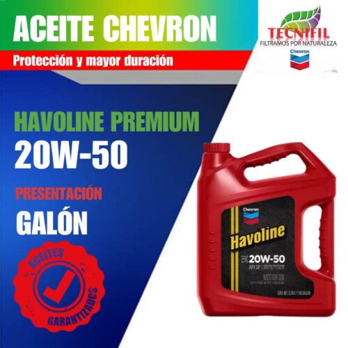 Compra Aceite Lubricante CHEVRON HAVOLINE 4 tiempos 20W 50 presentación GALÓN Tecnifil Colombia