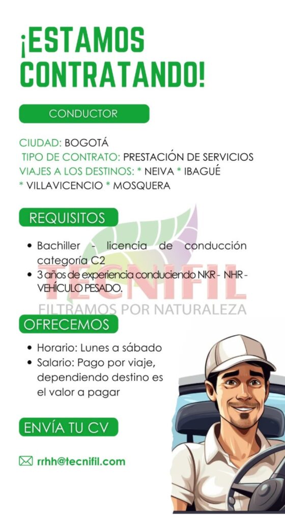 Vacantes Empleos Tecnifil Colombia Abril 2025_