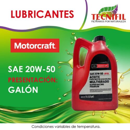 ACEITE MOTORCRAFT 20W50 GALÓN TECNIFIL COLOMBIA