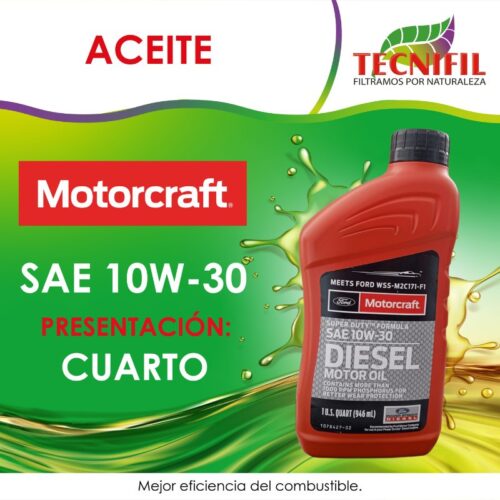 Comprar ACEITE MOTORCRAFT 10W 30 DIESEL en CUARTO TECNIFIL COLOMBIA