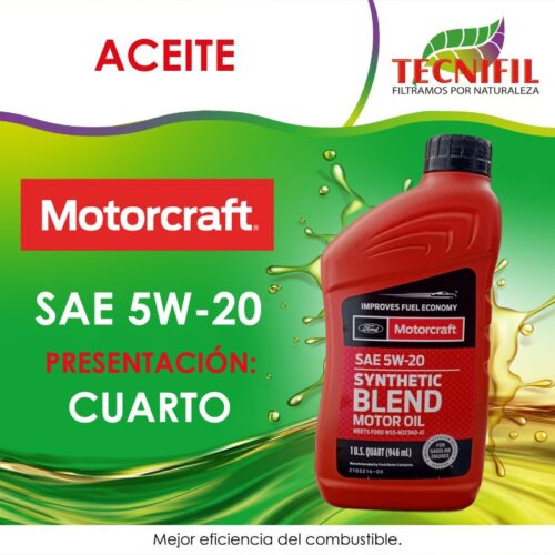 Comprar ACEITE MOTORCRAFT SAE 5W 20 en CUARTO TECNIFIL COLOMBIA