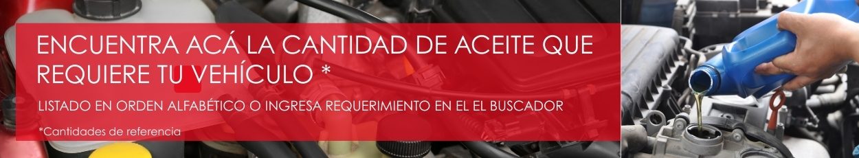 Encuentra cantidades de aceite para tu motor - Buscador de cantidades aceite Tecnifil Colombia